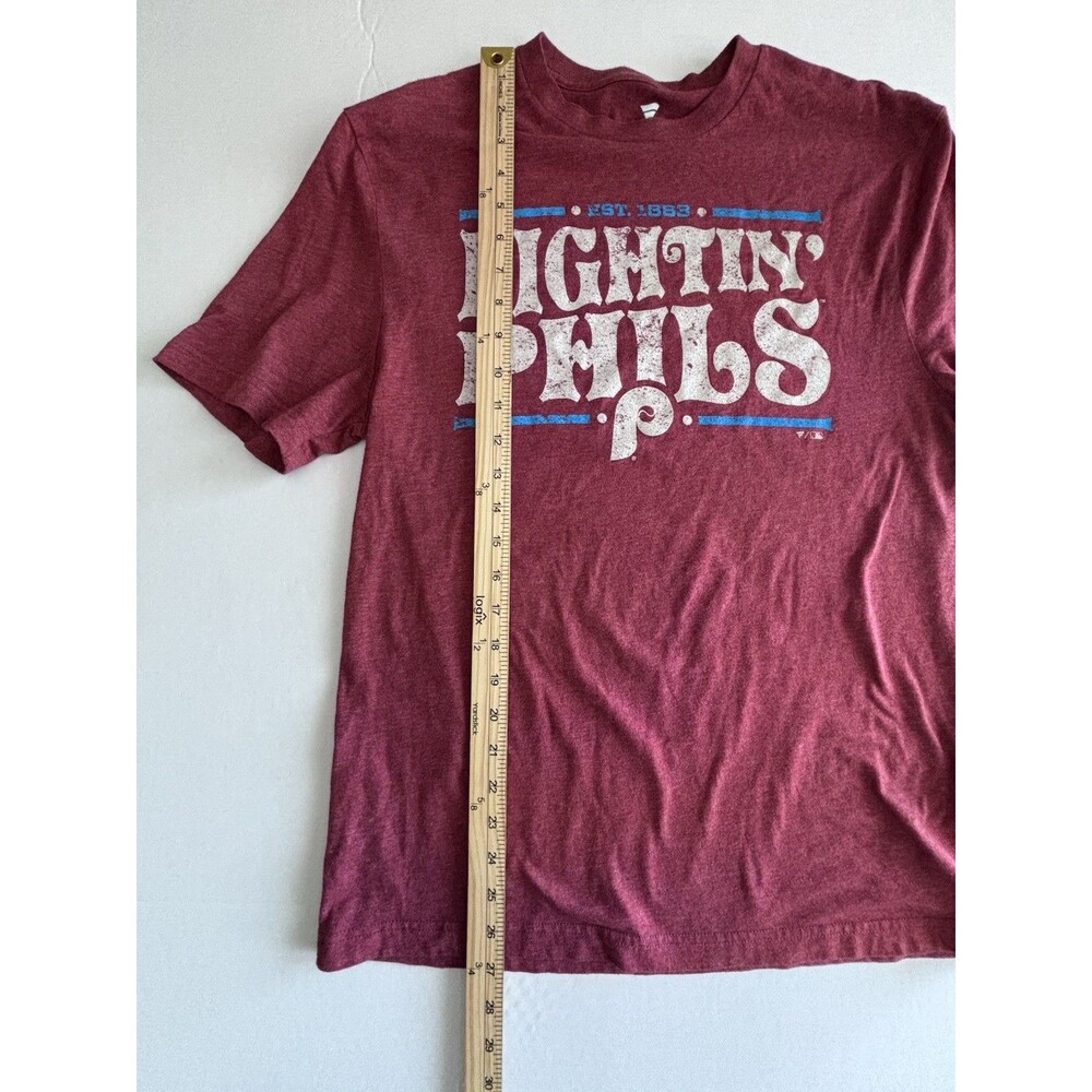 Mens Philadelphia Phillies T Shirt M Burgundy Fanatics Fightin Phils MLB - Picture 8 of 11